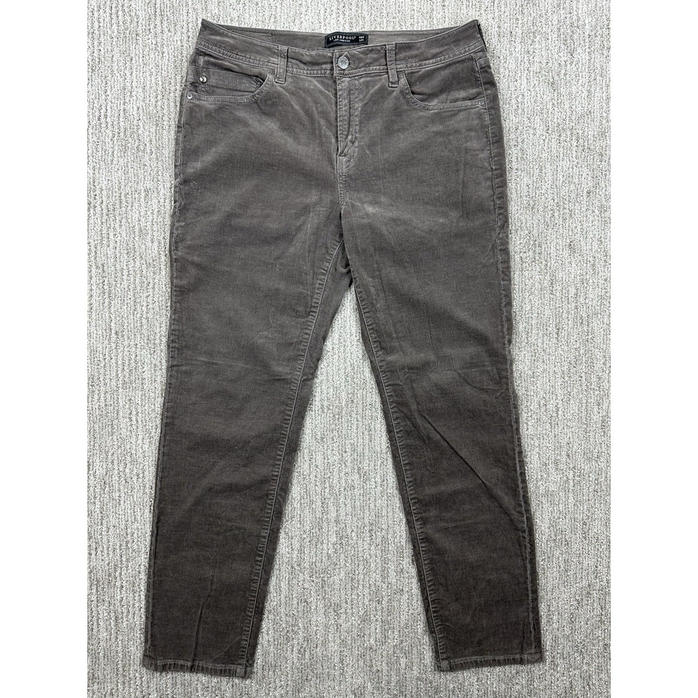 Liverpool Kingston Modern Straight Corduroy Pants Men 36x32 Brown Stretch Chino